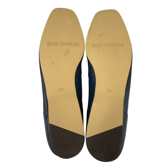 Enzo Angiolini Teal Suede Loafers Women's 7W Slip-On Shoes - Picture 4 of 6